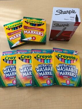 36-count of Sharpies and Crayola Washable Markers Packs -Tropical (4) & Bold (2)